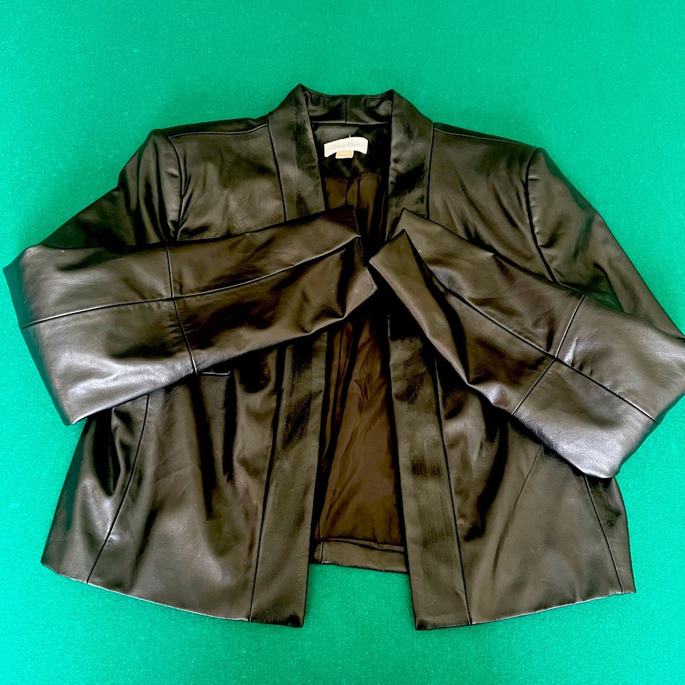 Calvin Klein Shell Face Leather Jacket